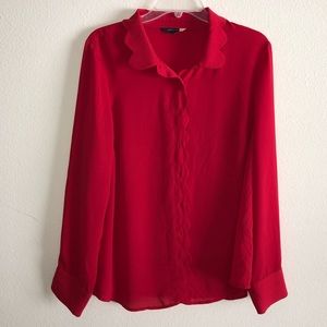 SALE ModCloth scalloped edge blouse